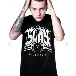 NWT! Killstar Slay Unisex Black T-Shirt Crewneck